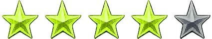 4 green glowing stars out of 5 to show craft beer reviews rating