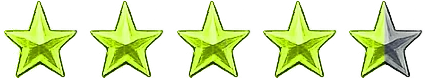 4,5 green glowing stars out of 5 to show craft beer reviews rating